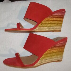 Free People Glorieta Red Strappy Wedge Slides Women’s Size 39 US Size 8 - 8.5